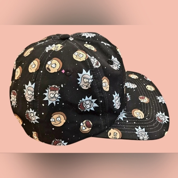 RICK AND MORTY ADULT SWIM CARTOON BIOWORLD SNAPBACK FLAT BILL CAP & LANYARD - Picture 6 of 12